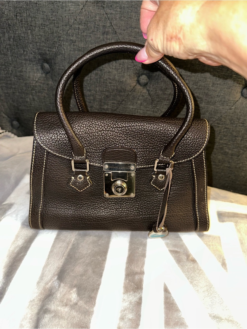 Dooney and Bourke Leather Top-Handle Satchel in Black
